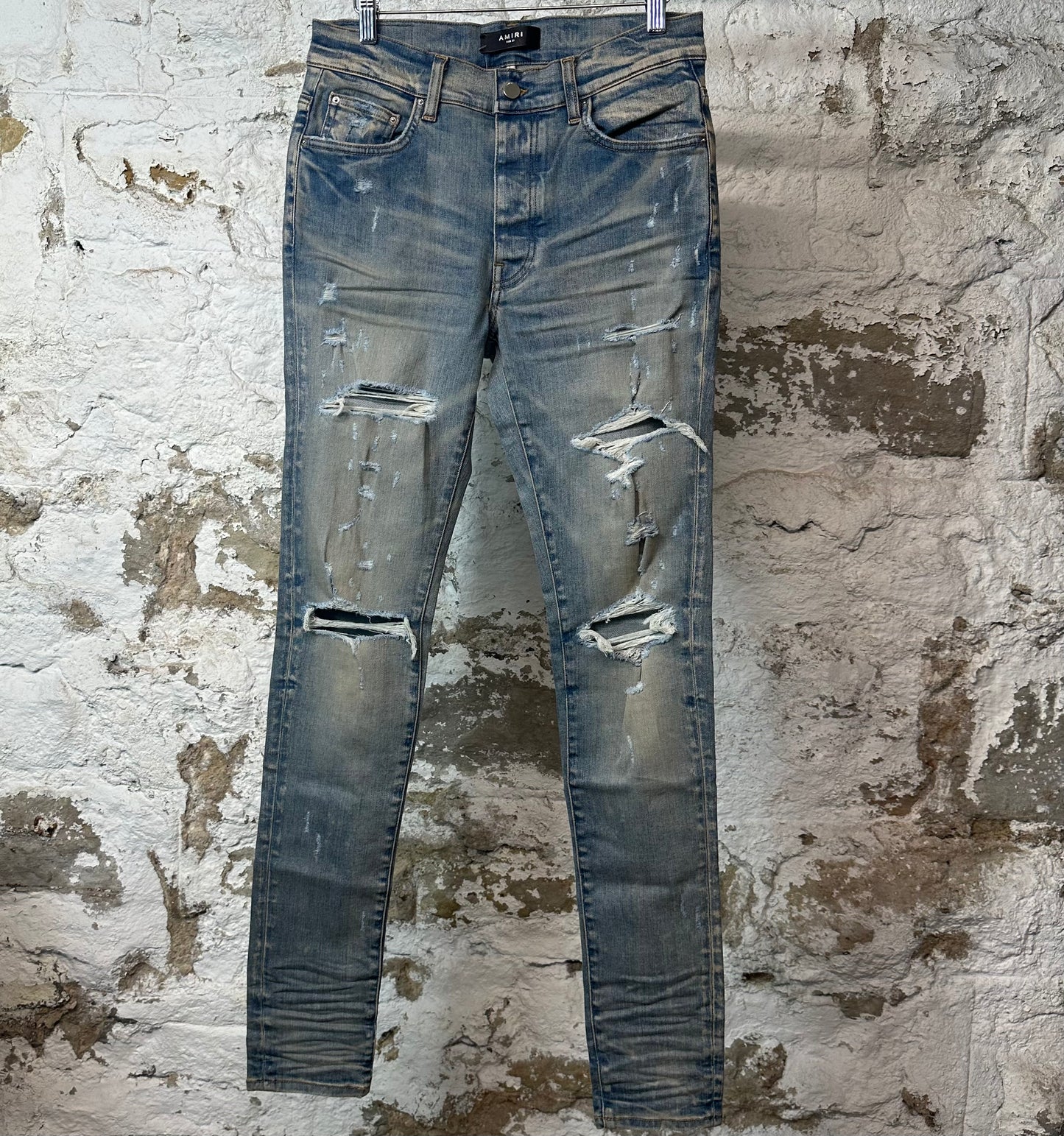 Amiri Distressed Clay Indigo Denim Jeans