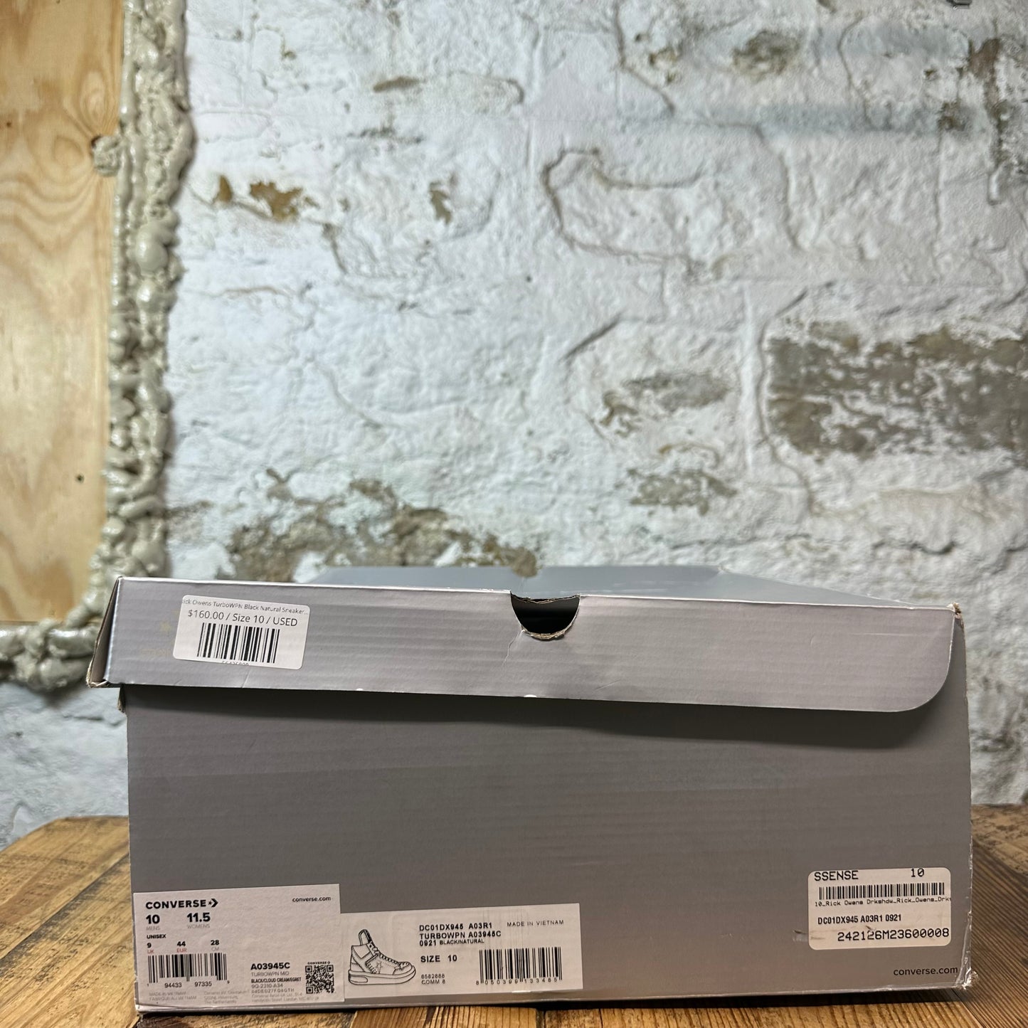 Rick Owens TurboWPN Black Natural Sneaker Sz 10