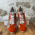Prada Americas Cup Orange Patent Grey Sneaker Sz 8.5