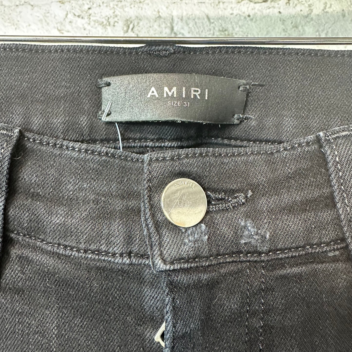 Amiri White Stripe Black Denim Jeans Sz 31