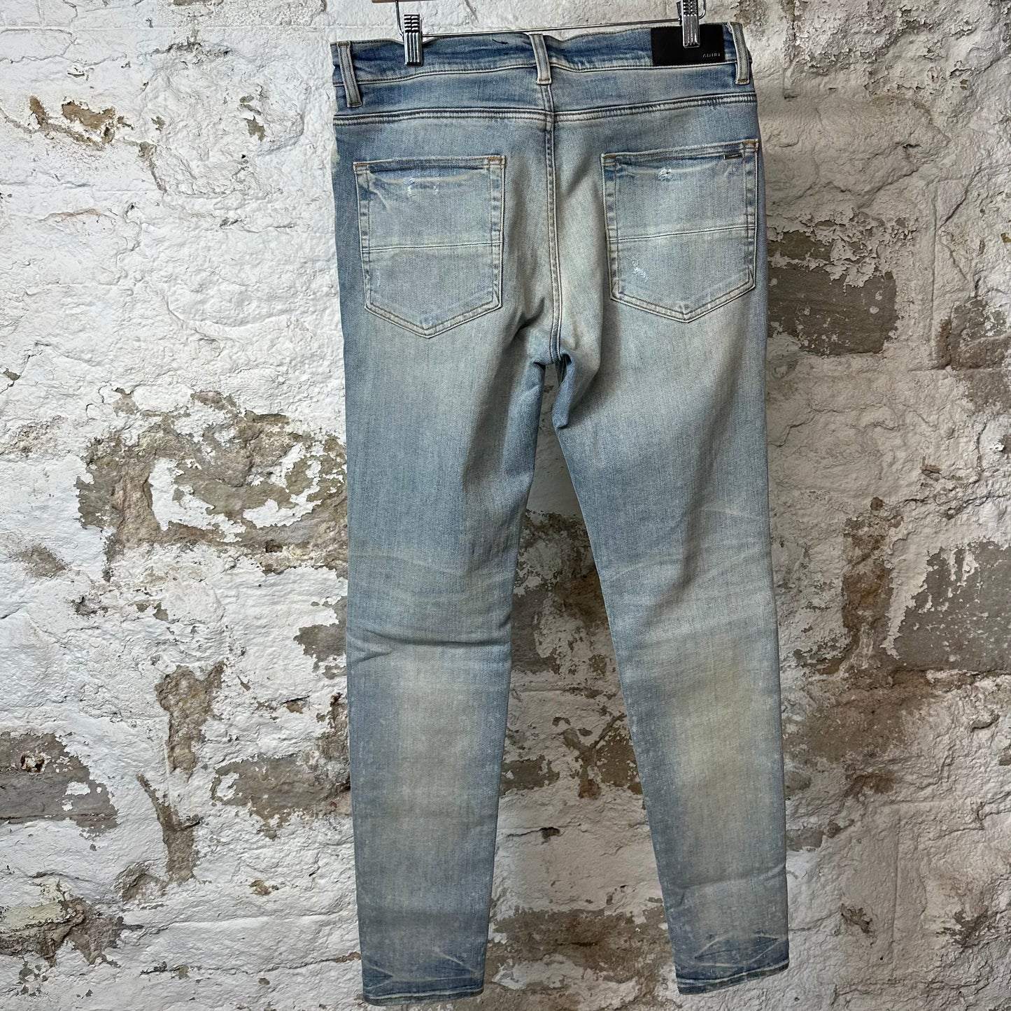 Amiri Tie Dye Patches Blue Denim Jeans Sz 34