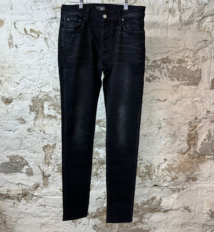 Amiri Plain Faded Black Denim Jeans Sz 32