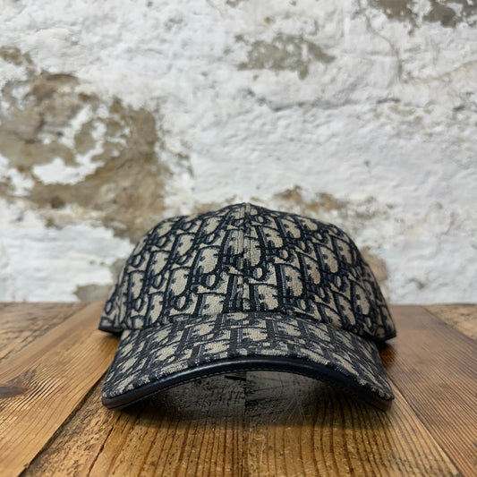 Dior Navy Oblique Monogram Hat Sz L