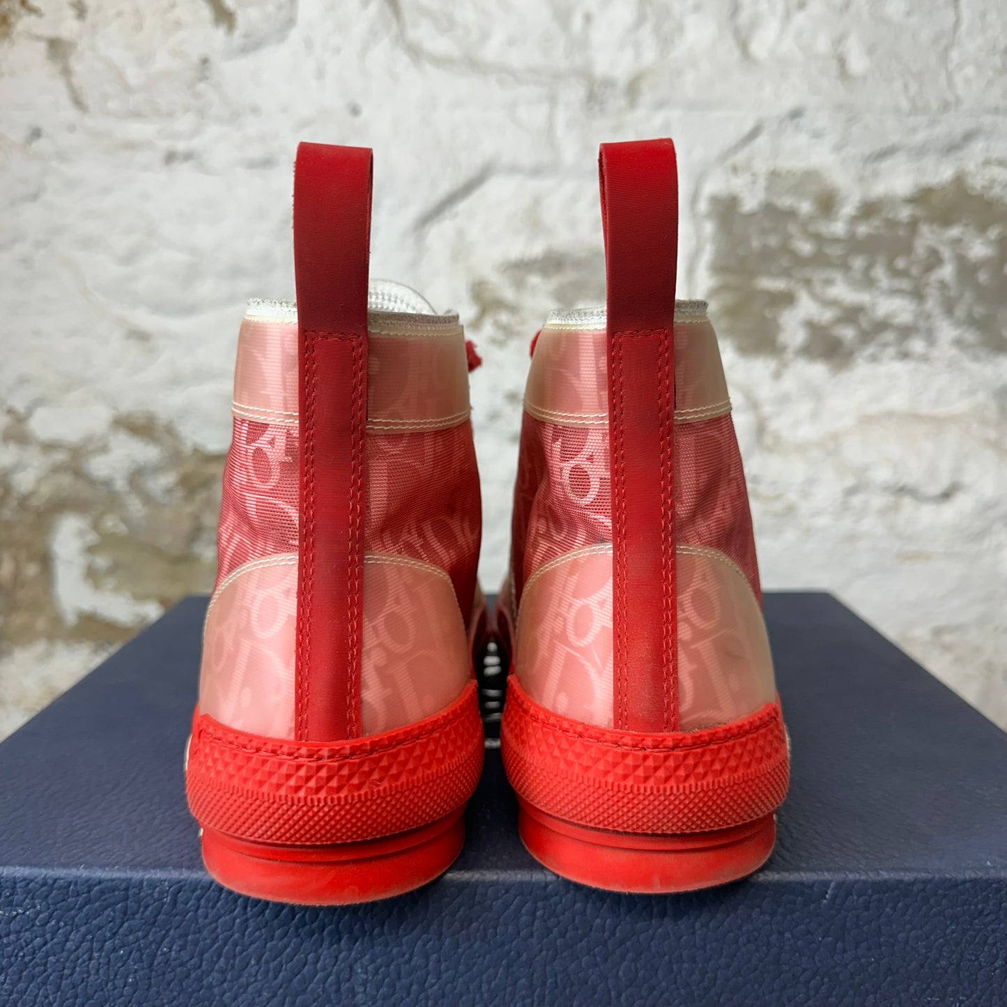 Dior B23 High Red Clear Oblique Sneaker Sz 7 (40)