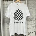 Moncler Checker Logo White T-Shirt Sz M