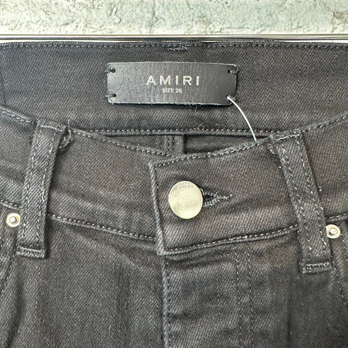 Amiri Crystal Stripe Black Denim Jeans Sz 28