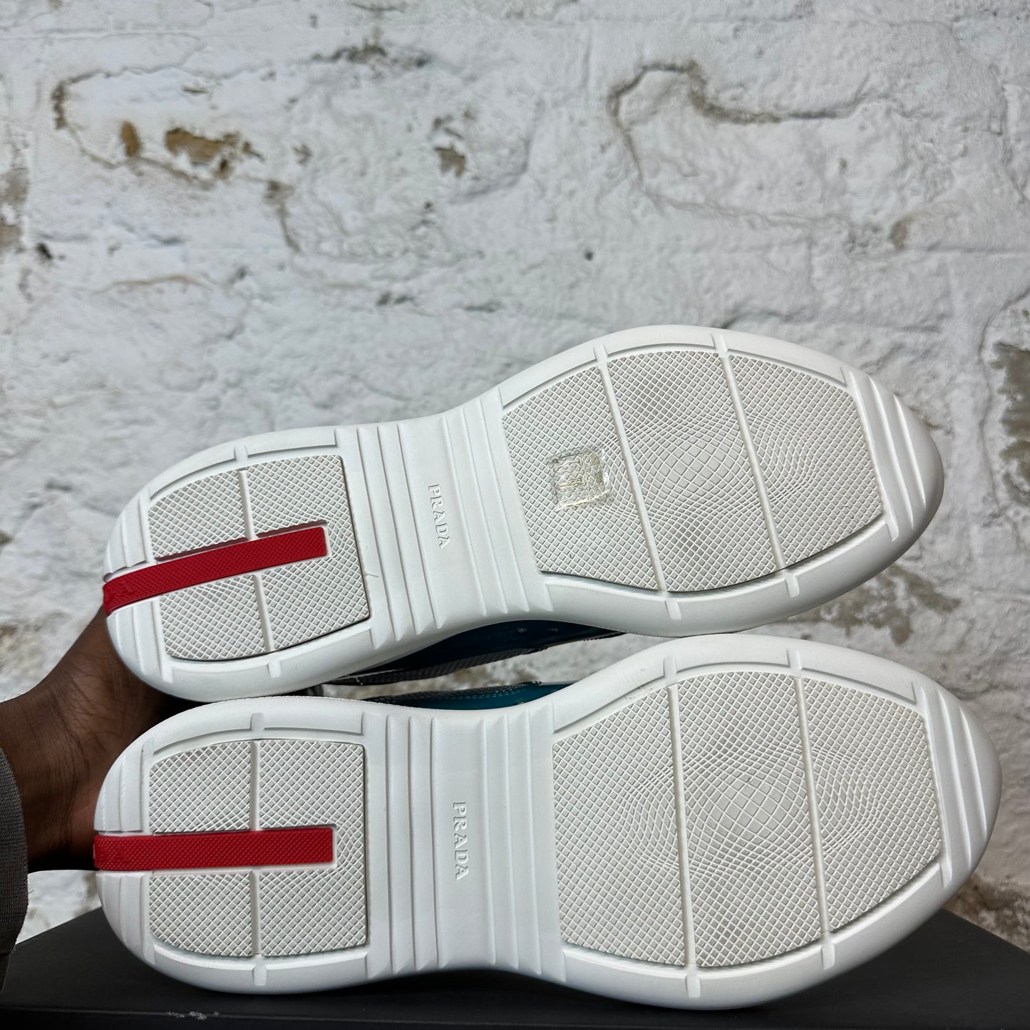 Prada Americas Cup Laguna Patent Sneaker Sz 8.5 DS