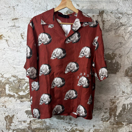 Amiri Skull Red Button Up Shirt Sz M