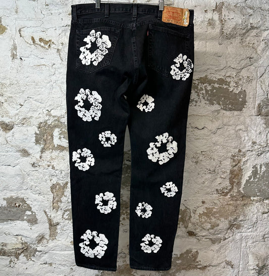 Denim Tears White CW Black Denim Jeans Sz 38