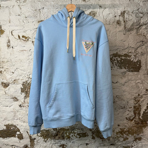 Casablanca Tennis Club Logo Hoodie Blue Sz M