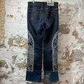 Who Decides War White Stained Glass Dark Blue Denim Jeans Sz 30