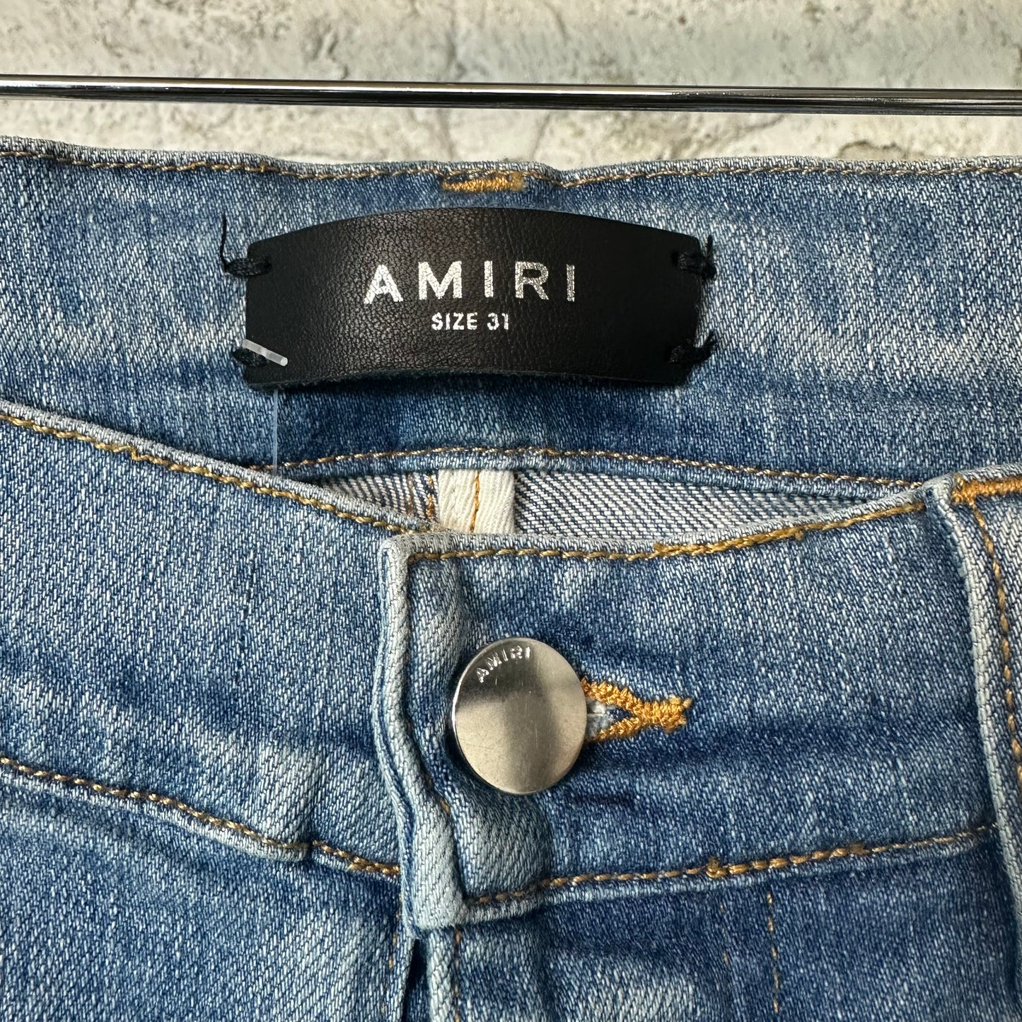 Amiri MX1 Pink Tye Dye Blue Denim Jeans Sz 31