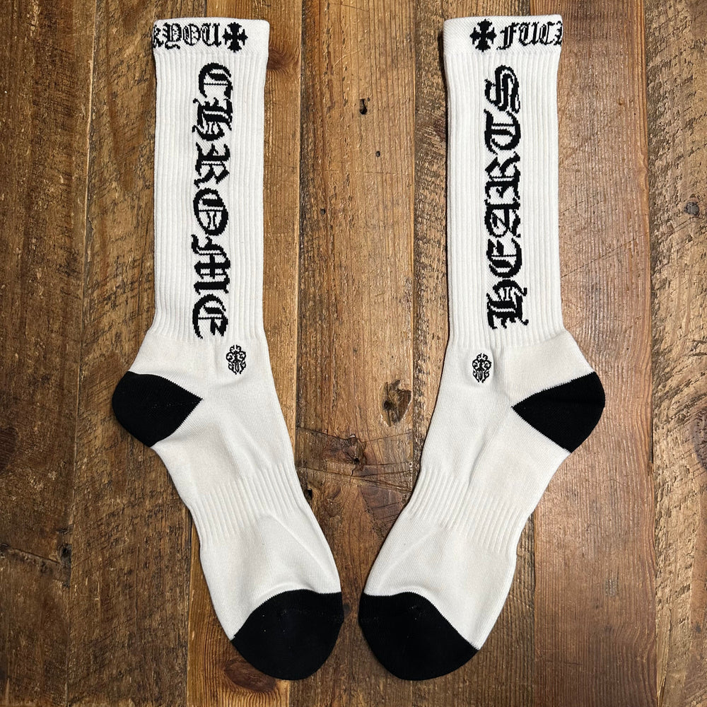Chrome Hearts Black Spell White Socks DS