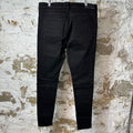 Amiri MX1 Brown Suede Black Denim Jeans Sz 38