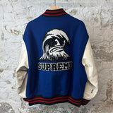 Supreme Wave Varsity Jacket Blue Sz M