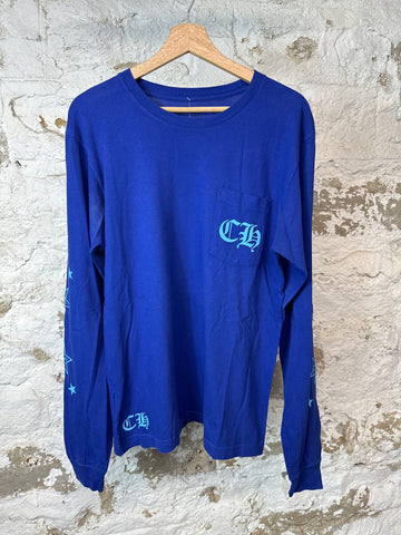 Chrome Hearts Star Sleeve L/s Blue Sz M