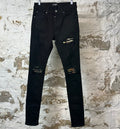 Amiri MX1 Aloha Patch Black Denim Jeans Sz 30