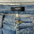 Amiri MX1 Pink Suede Blue Denim Jeans Sz 30