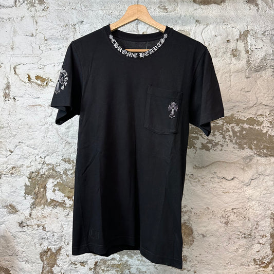 Chrome Hearts Spiral Spell Cross T-shirt Black Sz S