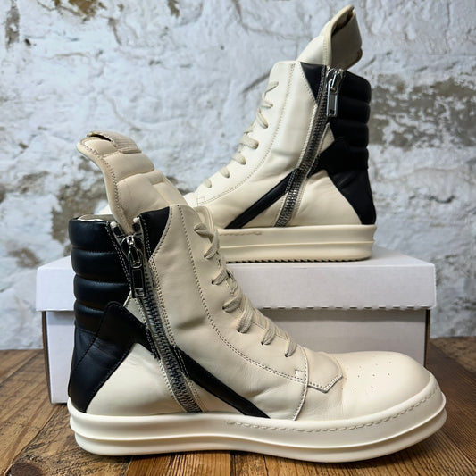 Rick Owens Geobasket Black Milk Sneaker Sz 8 (41)