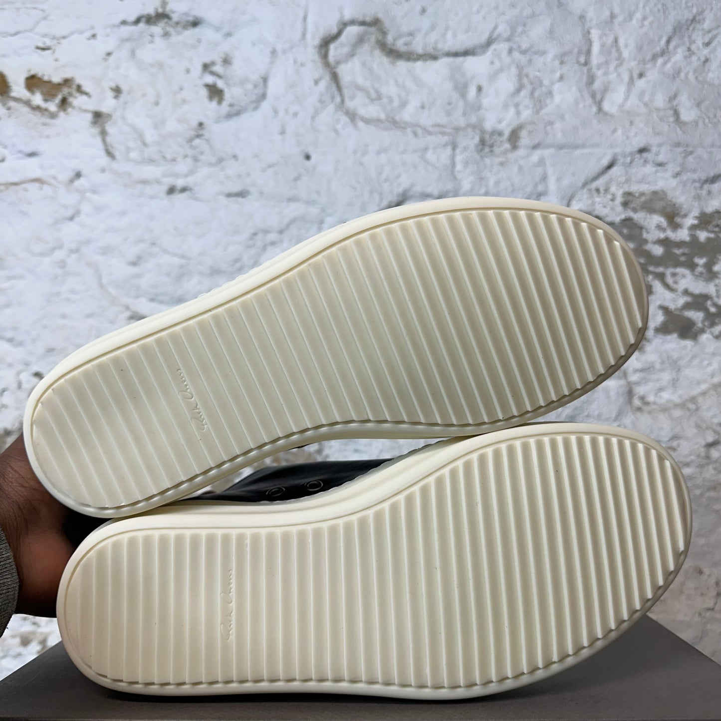 Rick Owens Black Leather Milk Sneaker DS