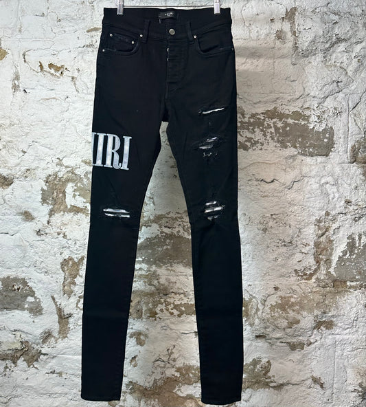 Amiri Blue Tie Dye Spell Black Denim Jeans Sz 29