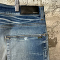 Amiri Plain Blue Honeycomb Denim Jeans Sz 34