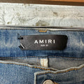 Amiri MX1 Orange Art Patch Blue Denim Jeans Sz 31
