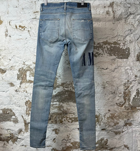 Amiri MX1 Denim Spell Blue Denim Jeans Sz 29