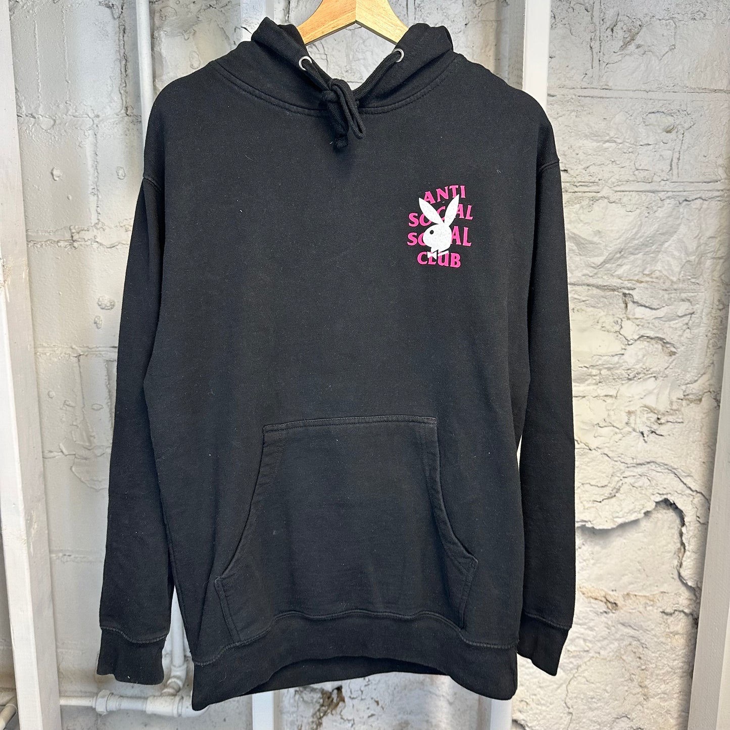Anti Social Social Club Playboy Black Pink Hoodie Sz M