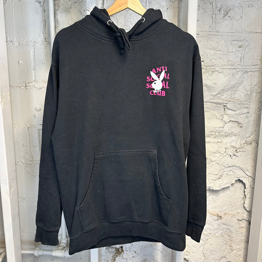 Anti Social Social Club Playboy Black Pink Hoodie Sz M