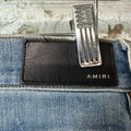 Amiri MX1 Black Suede Blue Denim Jeans Sz 31