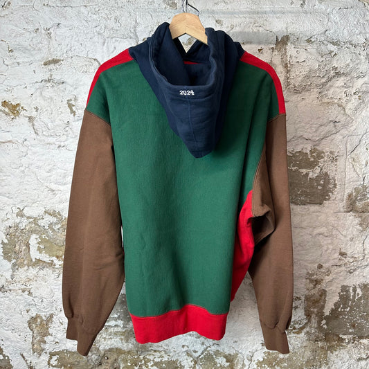 Supreme Tri Color Red Box Logo Hoodie Sz L