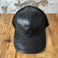 Gucci Black Embossed GG Monogram Hat Sz L