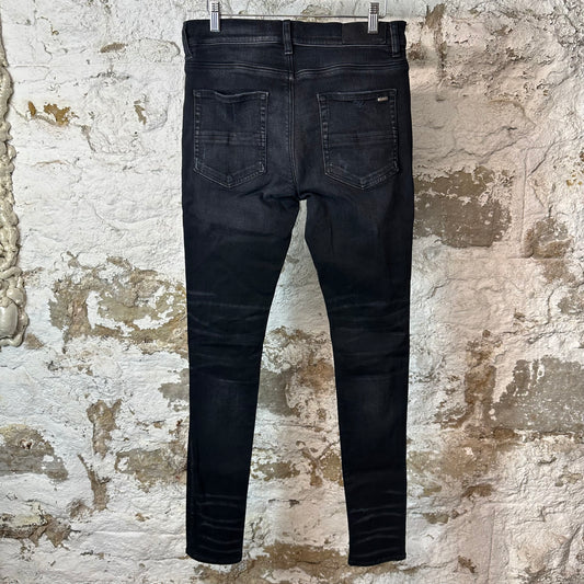 Amiri MX1 Cracked Pink Black Denim Jeans Sz 31