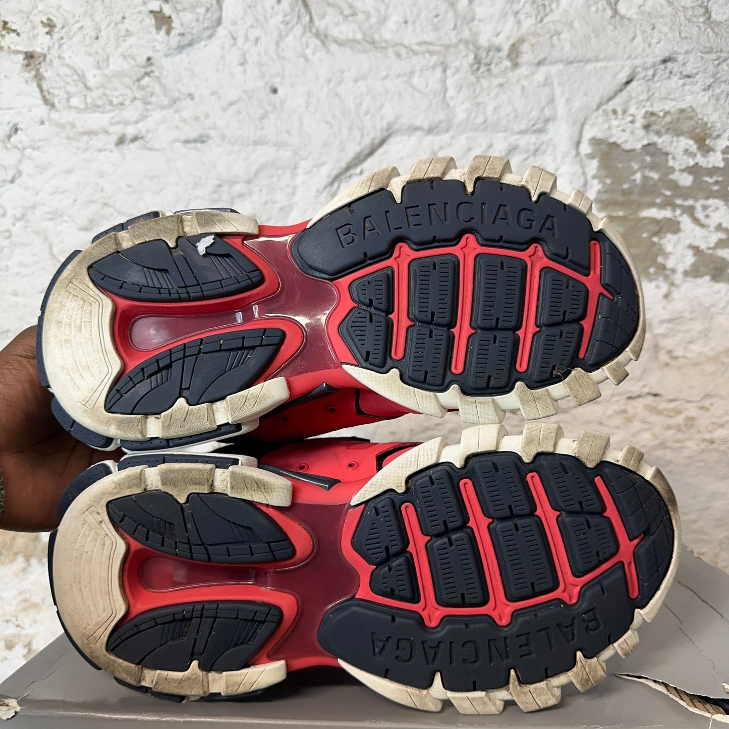 Balenciaga Track Runner Red Navy LED Sneaker Sz 10 (43)
