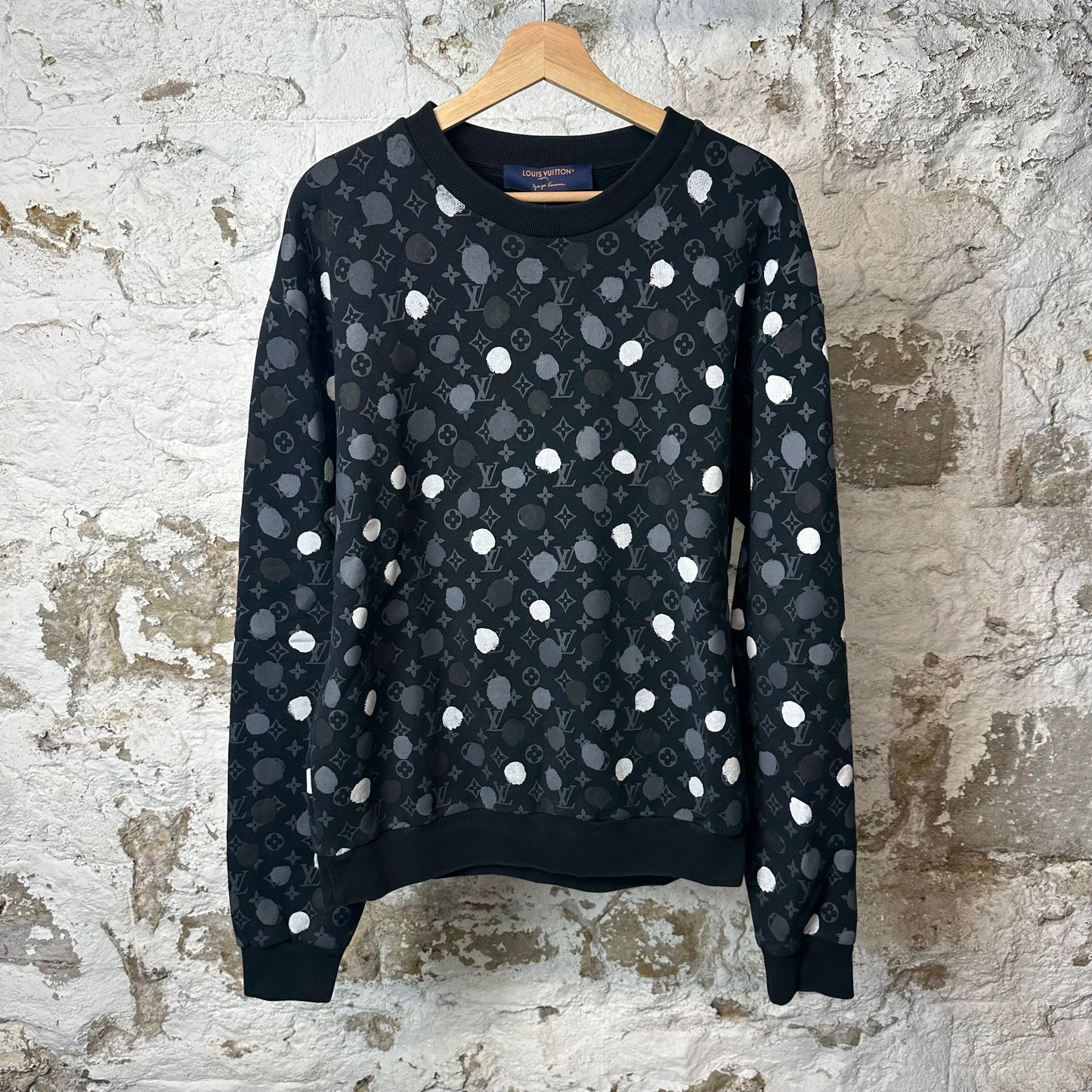 Louis Vuitton Yayoi Polka Dot Monogram Crewneck Black Sz XL