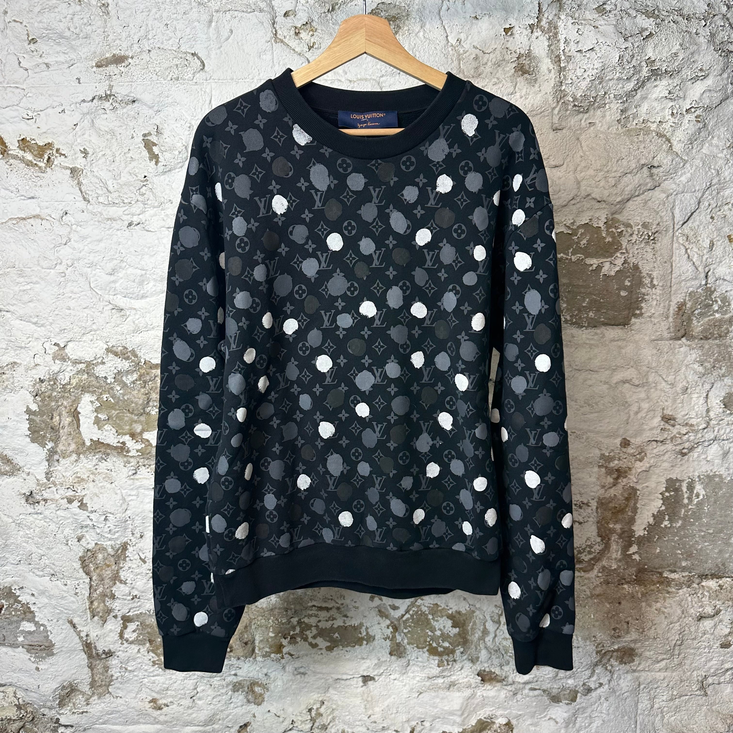 Louis Vuitton Yayoi Polka Dot Monogram Crewneck Black Sz XL