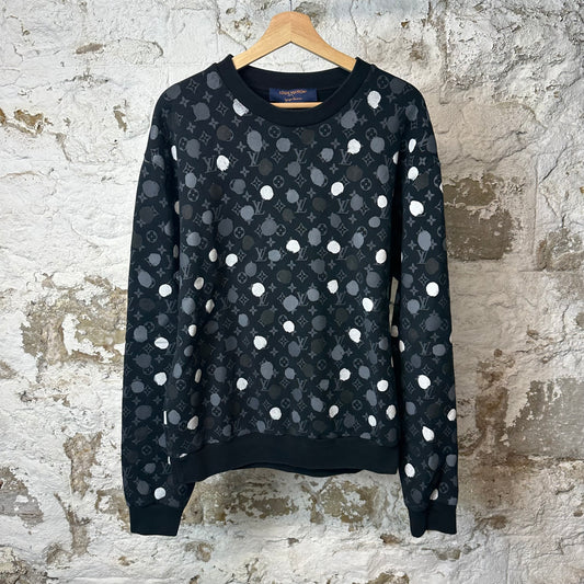 Louis Vuitton Yayoi Polka Dot Monogram Crewneck Black Sz XL