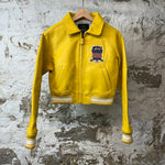 Avirex All Americans Yellow Leather Jacket Sz M (Womens)