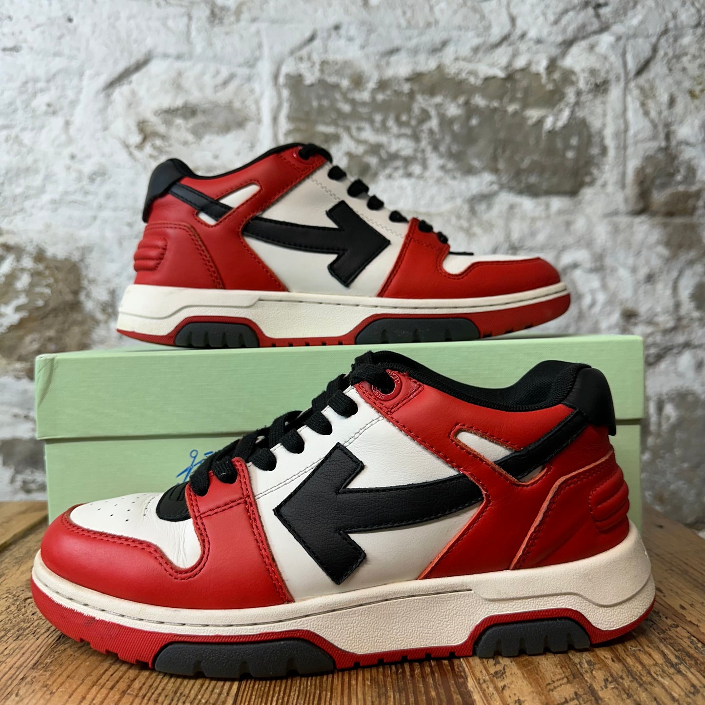 Off-White Out Of Office Black White Red Sneaker Sz 6.5 (39)
