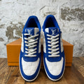 Louis Vuitton Blue White Damier Rivoli Sneaker Sz 9.5 (8LV) DS