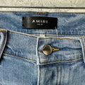 Amiri Plain Blue Perfect Stack Denim Jeans