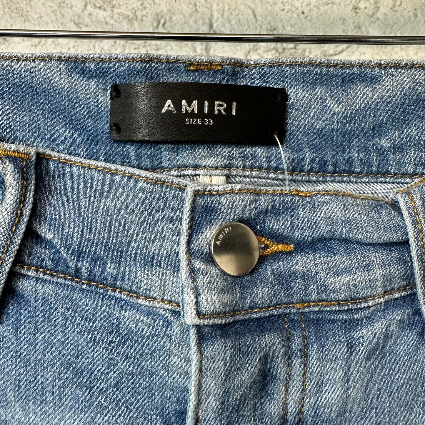 Amiri Plain Blue Perfect Stack Denim Jeans