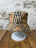 Burberry Brown Tan Plaid Bucket Hat Sz L