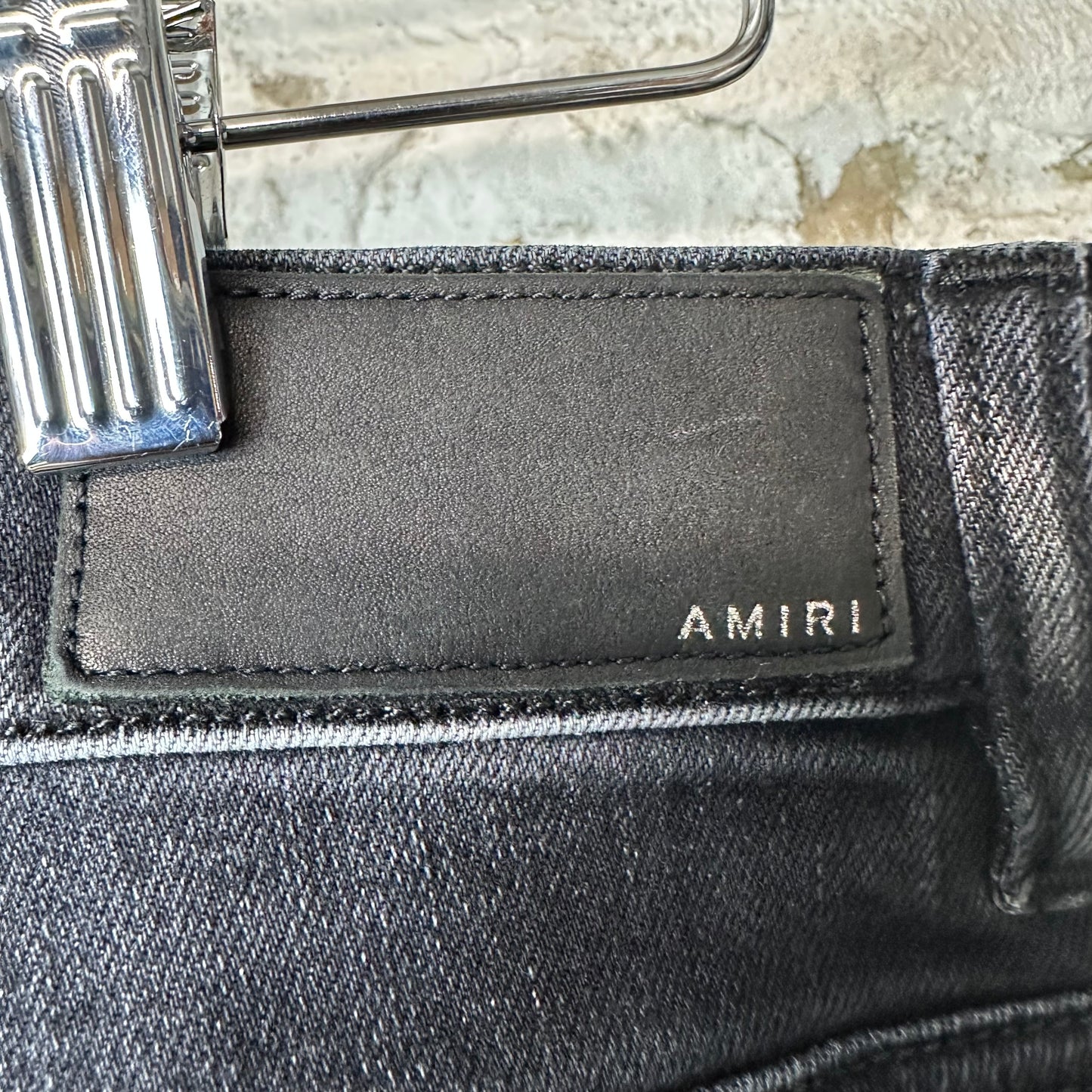 Amiri MX1 Brown Plaid Flannel Black Denim Jeans Sz 34