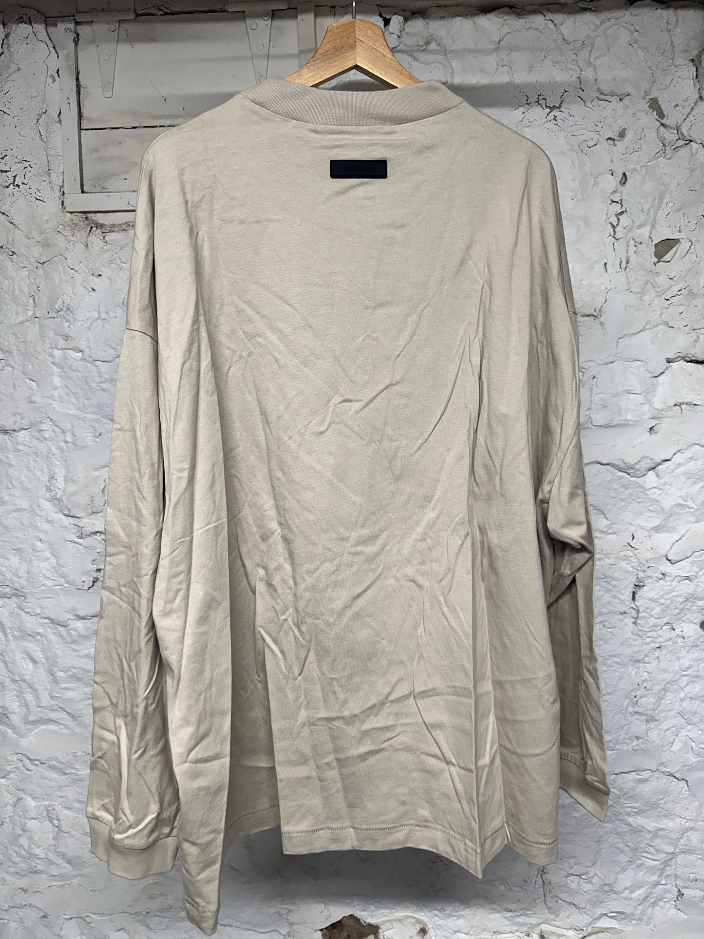 Fear of God Essentials Tan Small Logo L/S T-Shirt Sz L DS
