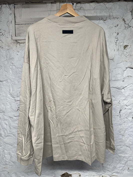 FOG Essentials Tan Small Logo L/S T-Shirt Sz L DS