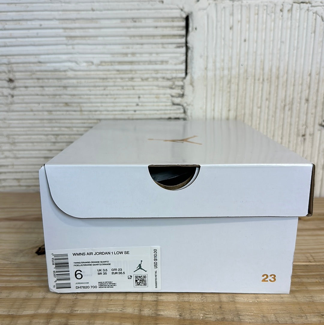 Air Jordan 1 Low Twine Orange Quartz Corduroy Sz 4.5 (6W)