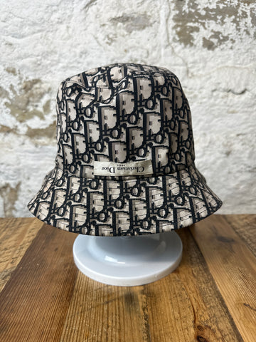 Dior Black Brown Oblique Bucket Hat